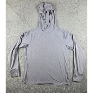 REI Co-op Hoodie Mens L Gray Sahara Shade Sun Shirt Thumbholes Hiking Top